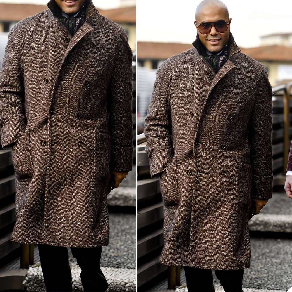 Men'S Formal Wear In Winter - Winter Warm Thick Tweed Men's Coat
