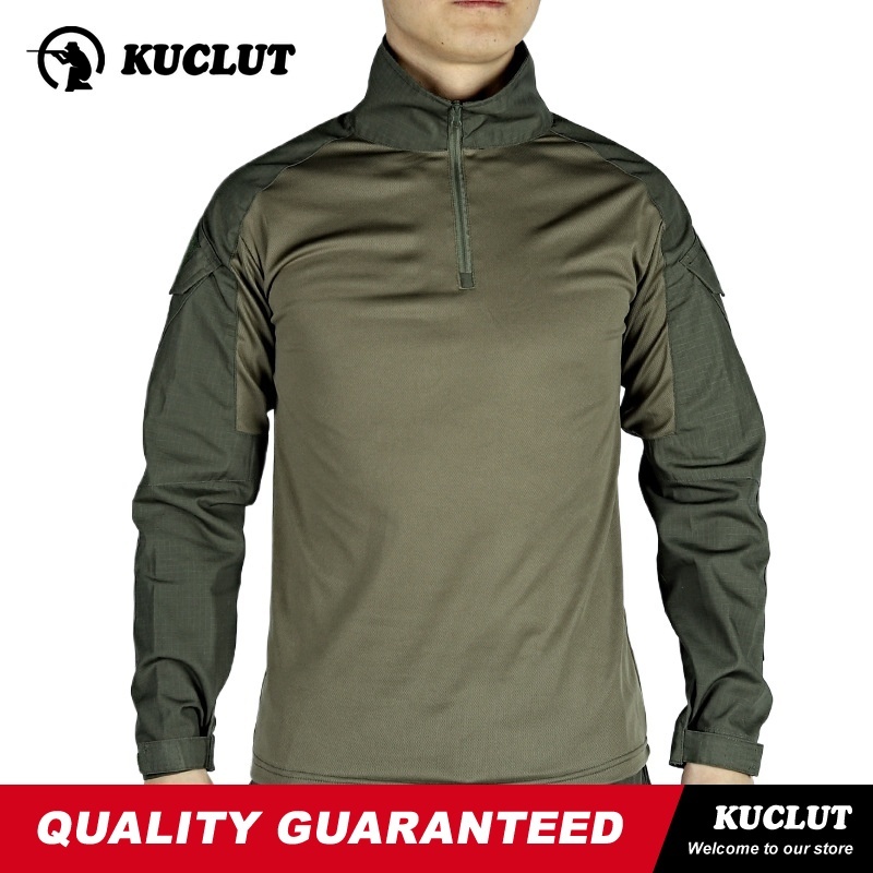 Men Formal Wear Clothes - Camouflage Tactical Top Men Half Zipper