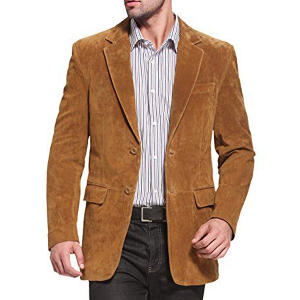 Men Formal Wear Shop - Men's Faux Suede Jacket Comfortable Commuter