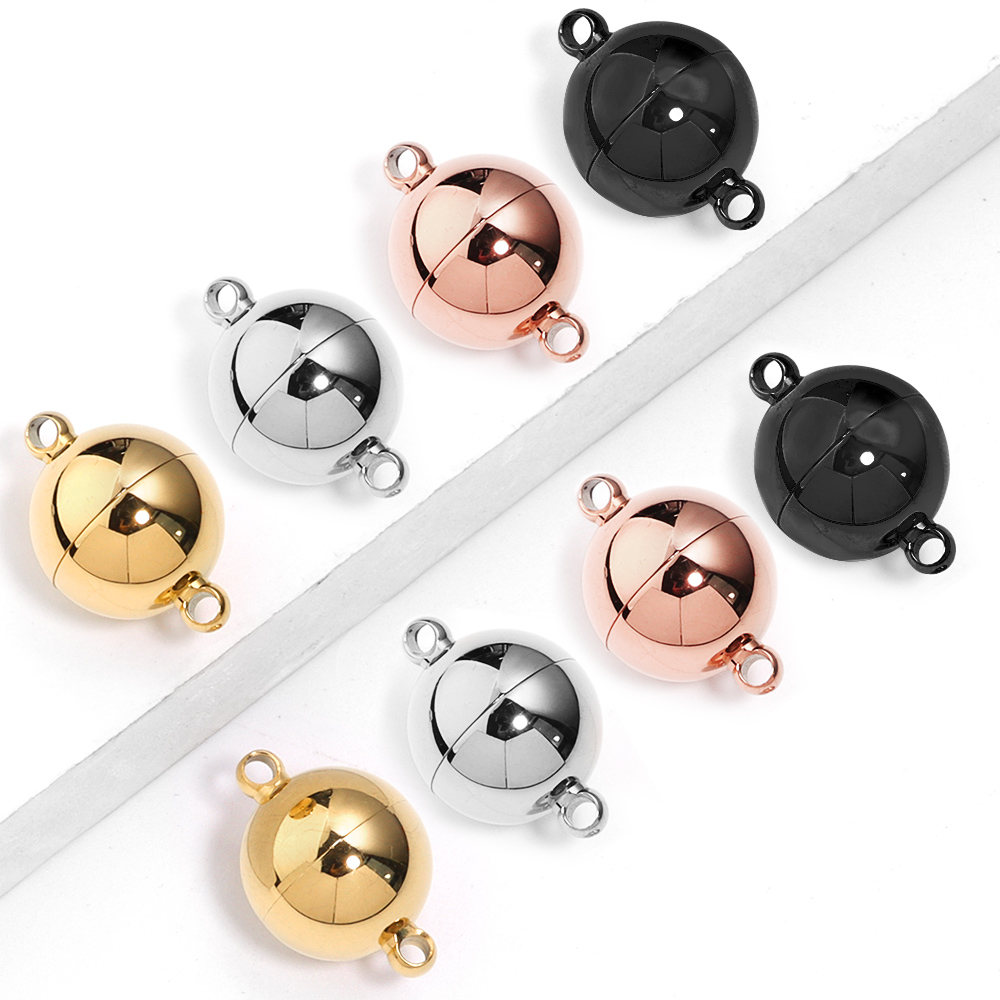 Patent Leather Oxford - 2pcs/lot Round Stainless Steel Magnetic Clasps