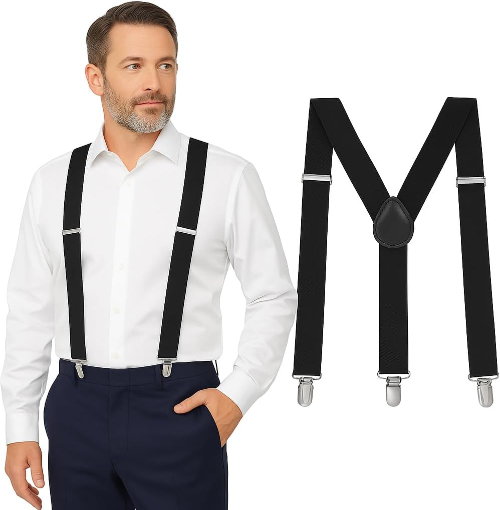 Suspender Clip Formal - Heavy Duty Y-Back Men's Suspenders, 1-inch