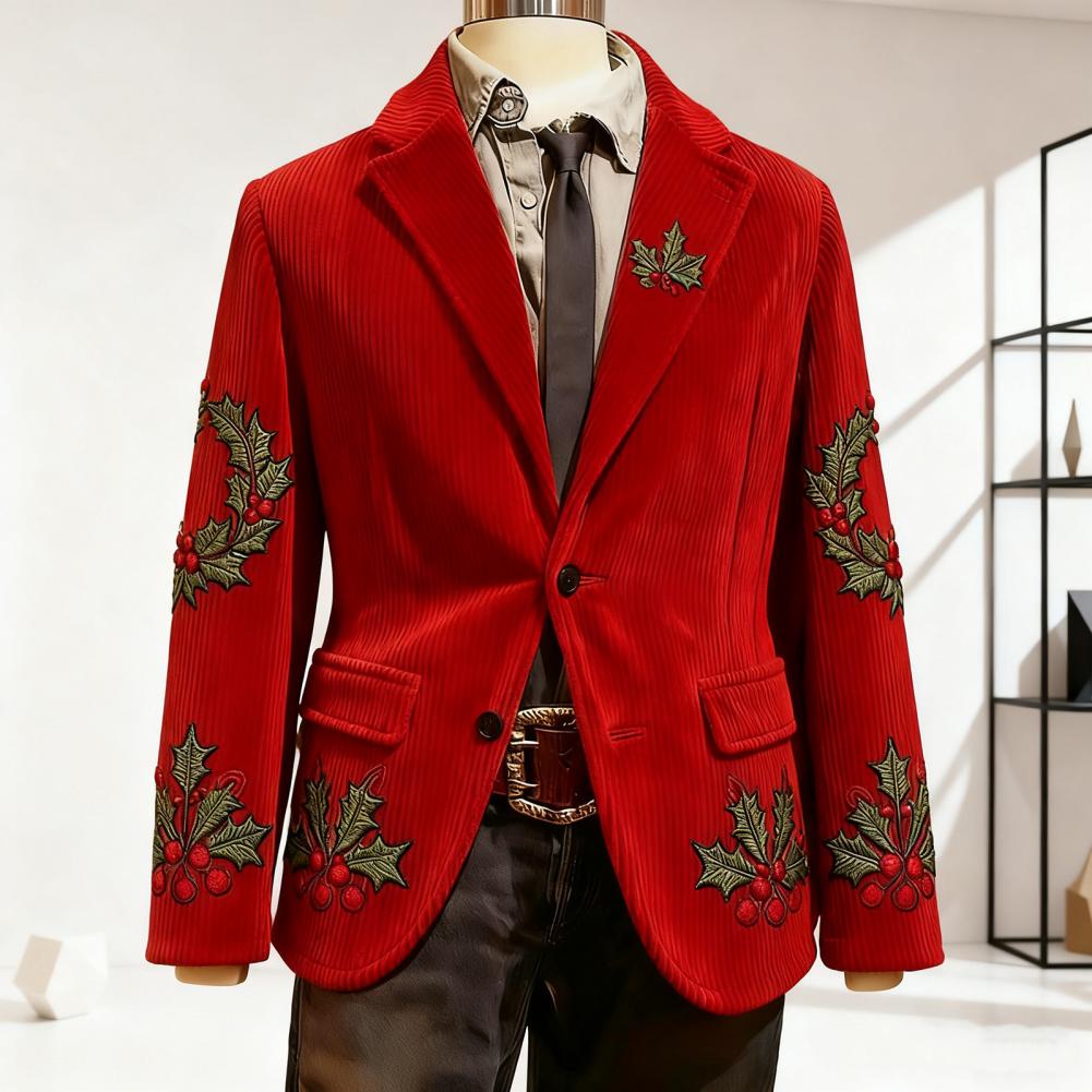 Men'S Formal Wear In Winter - Hot Stamping Luxurious Corduroy Suit Coat