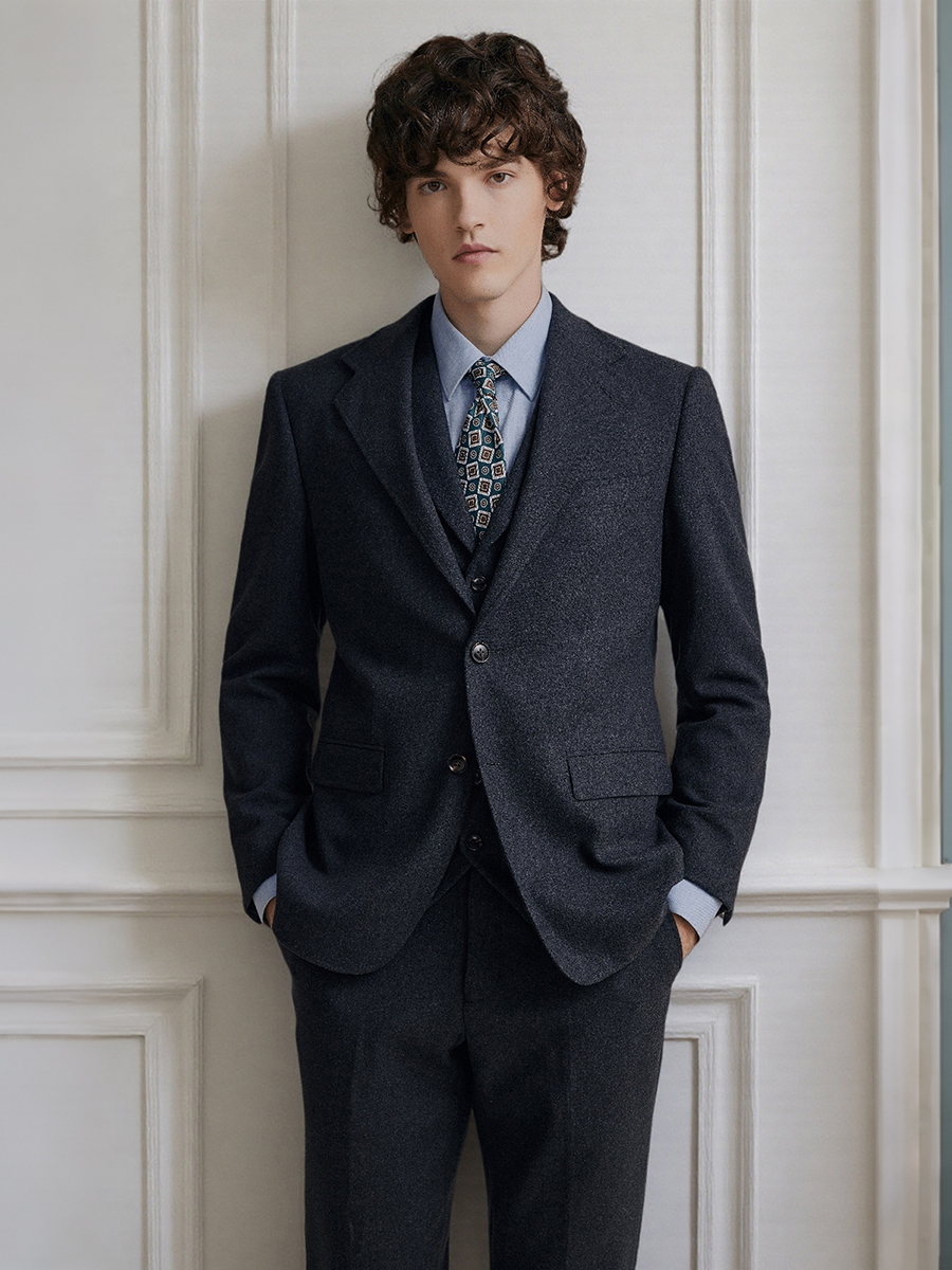 Premium Grey 55% Wool Men's Su - Men'S Formal Wear In Winter review and price