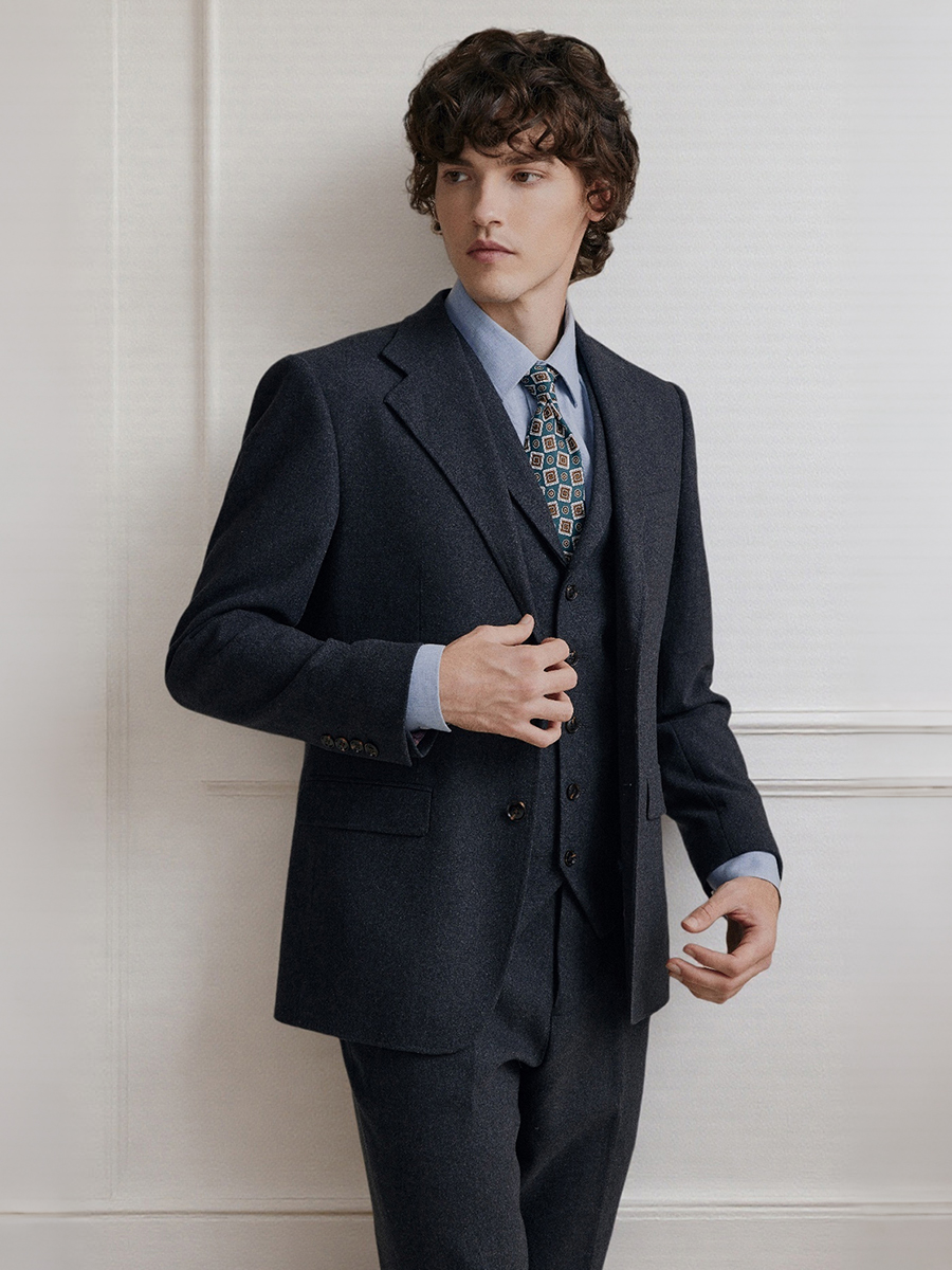 Premium Grey 55% Wool Men's Su - Men'S Formal Wear In Winter review and price