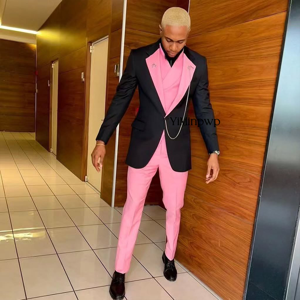 YiMinpwp Handsome Pink Men‘s S - Men Formal Wear Clothes review and price