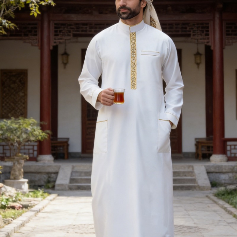 Arabic Mens Thobe Embroidered  - Men Formal Wear Shop review and price