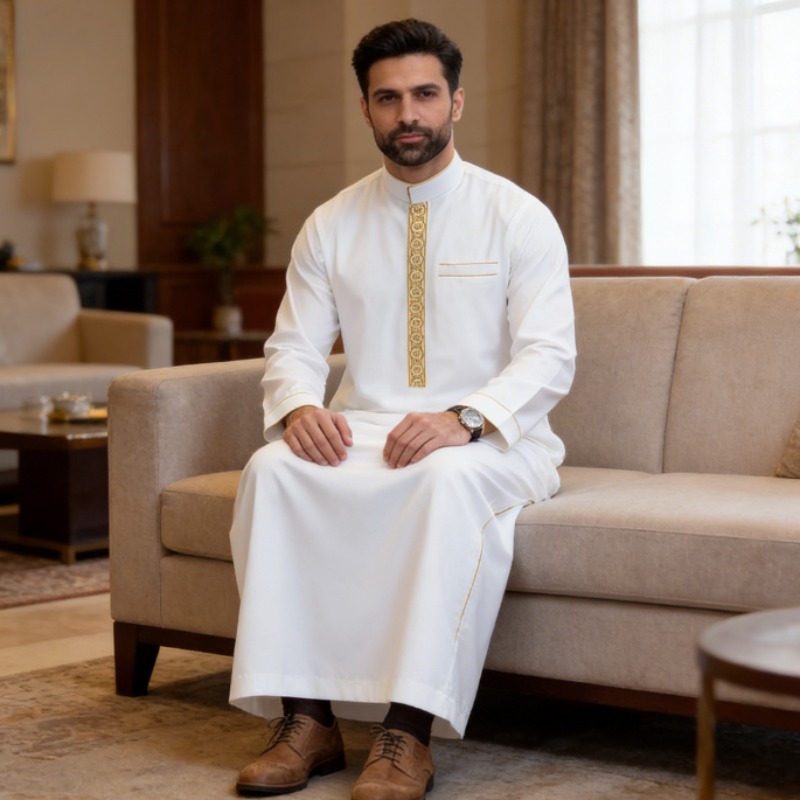 Arabic Mens Thobe Embroidered  - Men Formal Wear Shop review and price