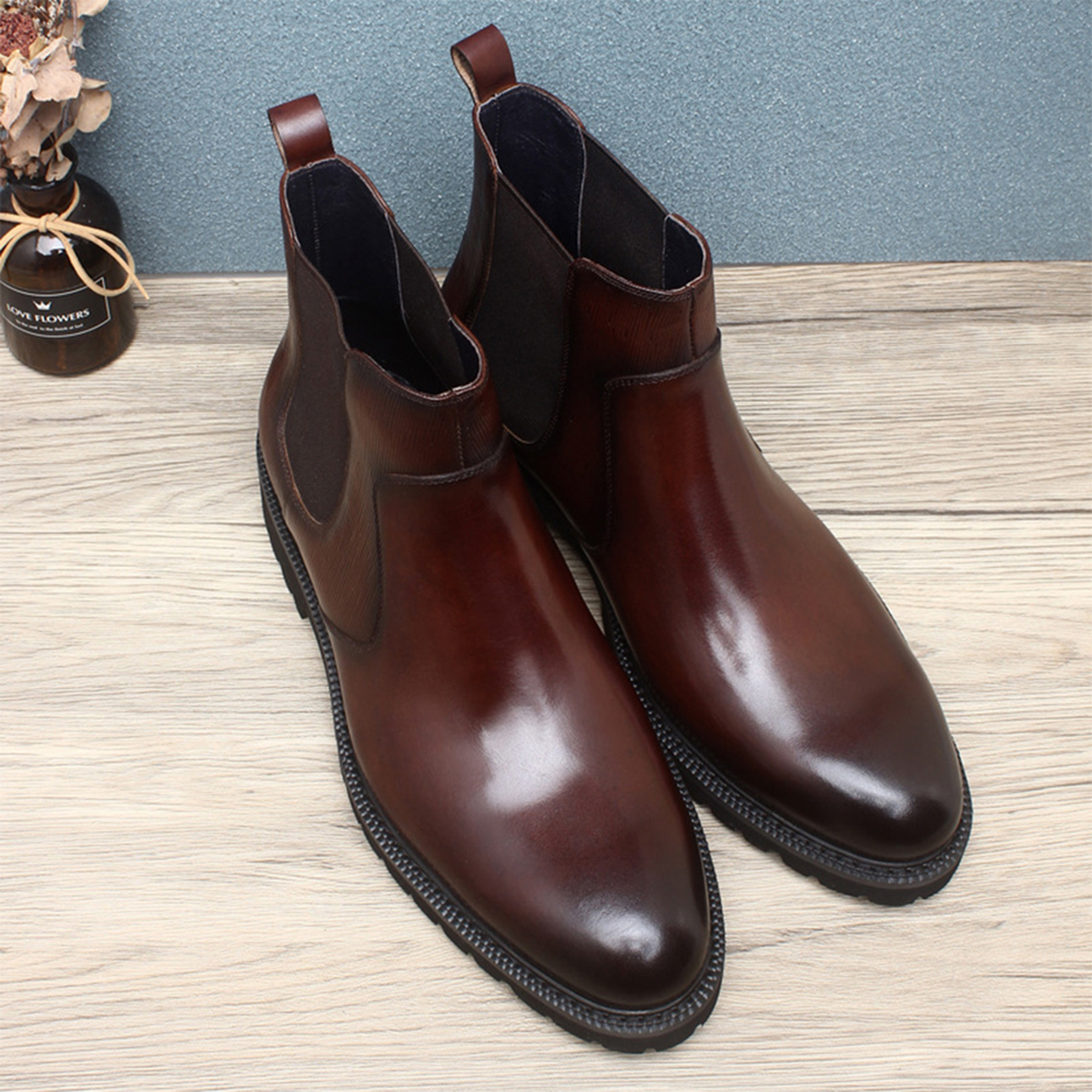 Men's Brown Leather Chelsea An - Men'S Formal Wear In Winter review and price