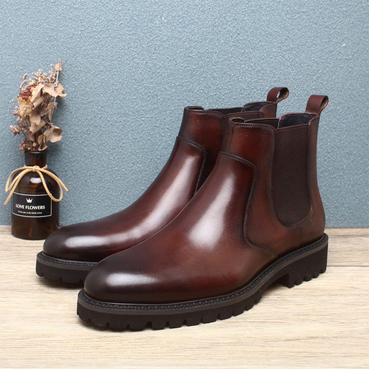 Men's Brown Leather Chelsea An - Men'S Formal Wear In Winter review and price
