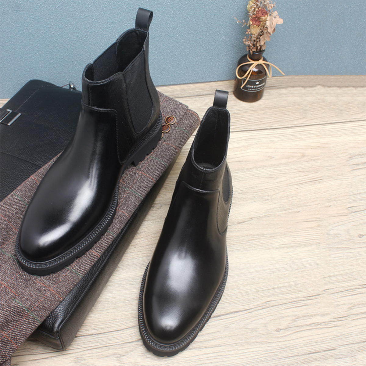 Men's Brown Leather Chelsea An - Men'S Formal Wear In Winter review and price