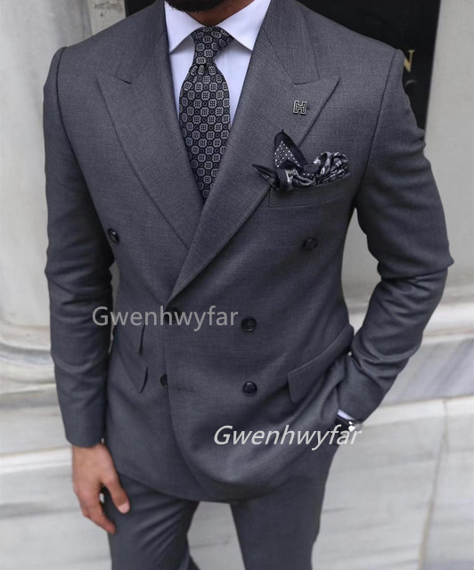 Gwenhwyar Grey Double Breasted - Men Formal Wear Clothes review and price